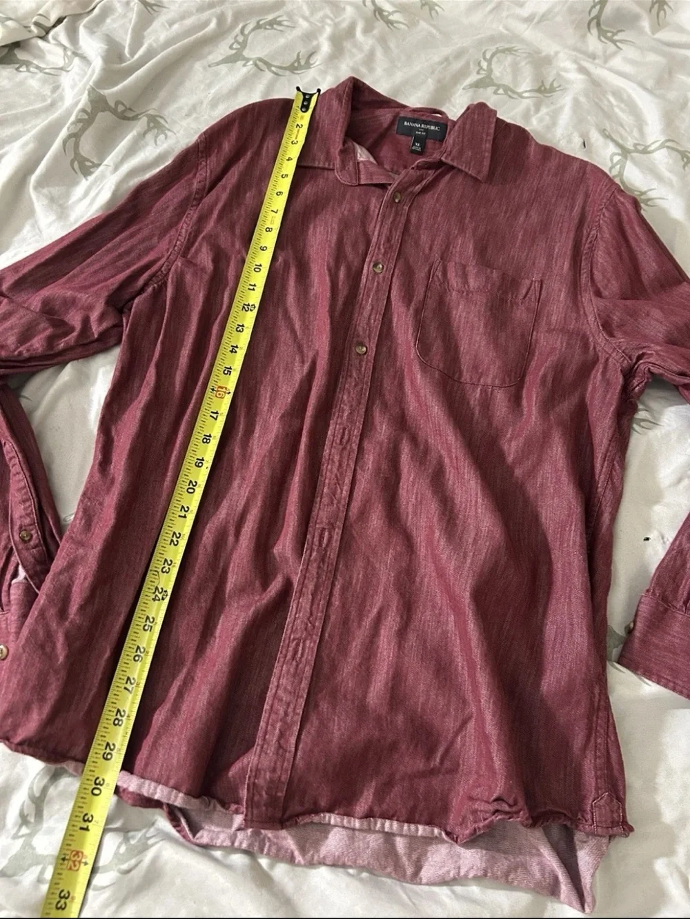 XL Men's Banana Republic Long-Sleeve Button-Up Shirt - Burgundy